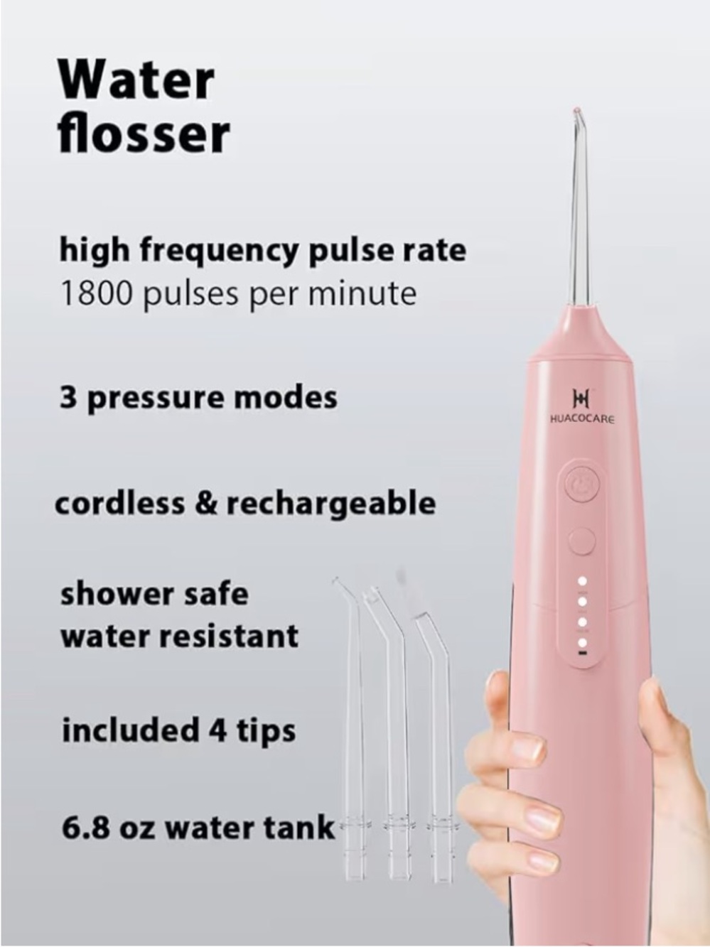 Water Flosser Portable 3 Modes for Dental Health (Pink) - Picture 3 of 5